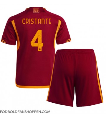 AS Roma Bryan Cristante #4 Hjemmebanetrøje Børn 2023-24 Kortærmet (+ Korte bukser)